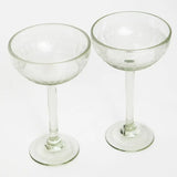 Handblown Etched Long Stemmed Cocktail Glass