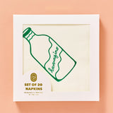 Beveragino Green and White Cocktail Paper Napkins - Set of 20