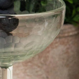 Handblown Etched Long Stemmed Cocktail Glass