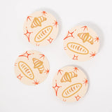Oui Croissants Coasters - Set of 4