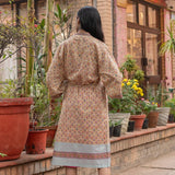 Eden Beige Lightweight Cotton Kimono Robe