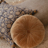 Velvet Tuft Round Cushion - Gold