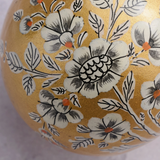 Painted Gold Florals Paper Mache Ball Ornament