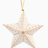 Gold & White Star Ornament