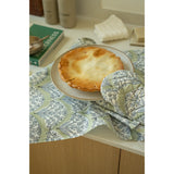 Sakura Block Print Oven Mitt in Green