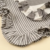 Ruffle Stripe Tea Towels in Grey