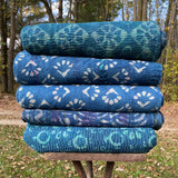 Indigo Block Print Kantha Quilt - Assorted Patterns