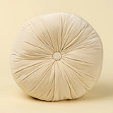 Velvet Tuft Round Cushion - Ivory