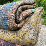 Block Printed Kantha Quilt - Assorted Colors