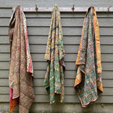 Block Printed Kantha Quilt - Assorted Colors