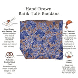 Hand-Drawn Batik Bandana in Lotus Blossom