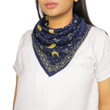 Hand-Drawn Batik Bandana in Celestial Blue