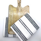 Tea Towel & Wooden Board Set in Olive