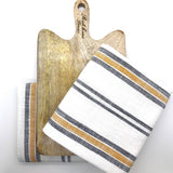Tea Towel & Wooden Board Set in Orange