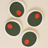Pimento Olive Coasters - Set of 4