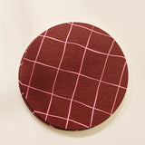 Pink and Burgundy Windowpane Coasters - Set of 4