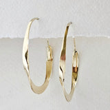 Brass Twisted Ribbon Hoop Earrings