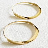 Brass Twisted Ribbon Hoop Earrings