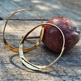 Brass Twisted Ribbon Hoop Earrings