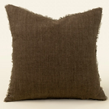 24x24 Lina Linen Pillow Mocha + Feather Fill