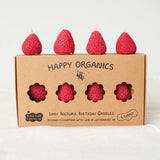 Strawberry Beeswax Birthday Candles - 4 Count