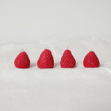 Strawberry Beeswax Birthday Candles - 4 Count