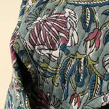 Block Print Knot Vanity Bag in Teal