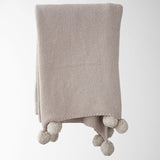 Aria Cotton Seedstitch Pompom Throw