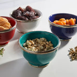 Moroccan Glazed Bowls with Berber Silver Trim