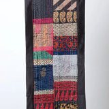 Kantha Silk Table Runner in Black