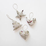 Heart Linen Ornament in Mistletoe