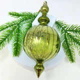 Mercury Glass Ornament - Olive Green