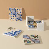 Vintage Patterned Marble Tiles Coasters Set