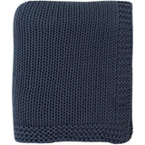 Harmony Cotton Knit Throw Blanket in Midnight Blue