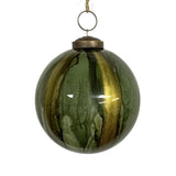 Watercolor Glass Ball Ornament - Green