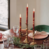 Gold Metallic Taper Candle Set