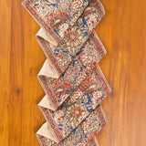 Kalamkari Table Runner in Rose + Navy