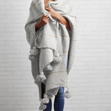 Moroccan Tassel Blanket in Off-White