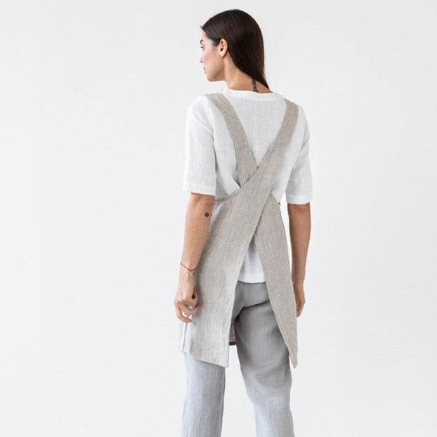 Pinafore Cross-Back Linen Apron (Colors Available)