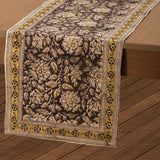 Kalamkari Table Runner in Black + Gold