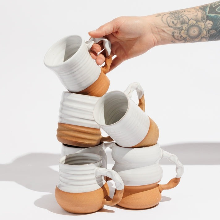 Glaze Dipped Handmade Mugs (Colors Available)