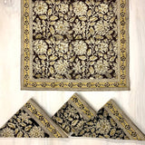 Kalamkari Napkins in Black + Gold