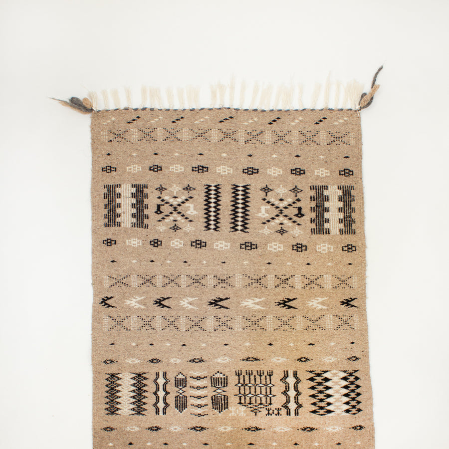 Oatmeal Algerian Berber Wool Kilim Rug