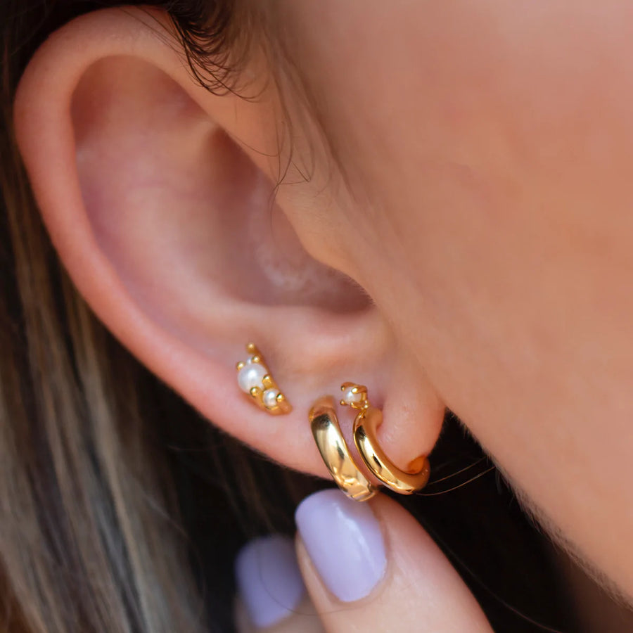 Petite Chloe Huggie Gold Earrings