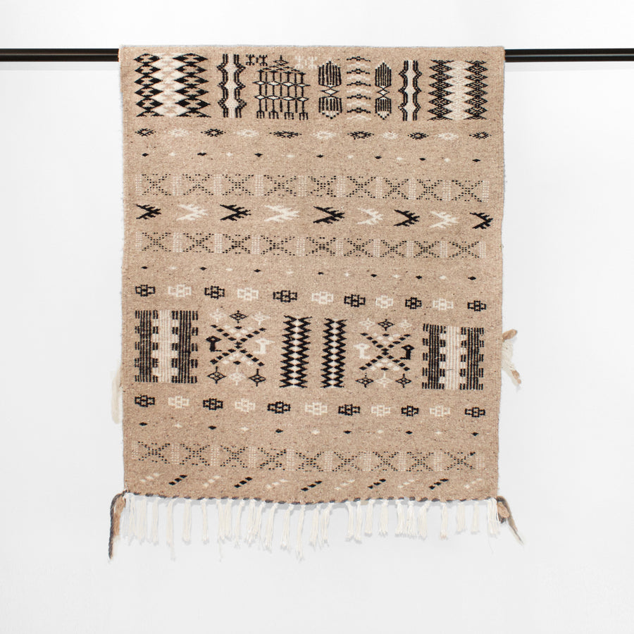 Oatmeal Algerian Berber Wool Kilim Rug