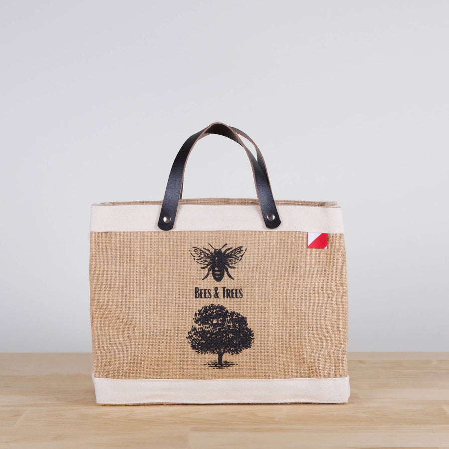 Bodega Jute and Leather Tote Bees & Trees