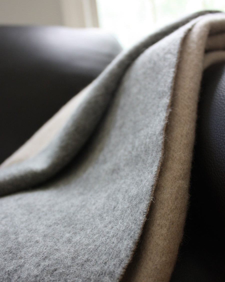 Ash + Camel Double Face Cashmere Throw